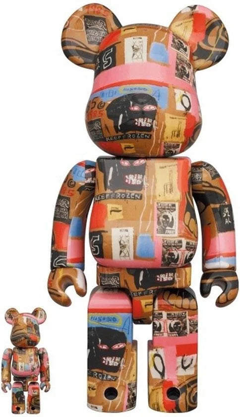 400 % & 100 % Bearbrick-Set – Andy Warhol x Jean-Michel Basquiat #2