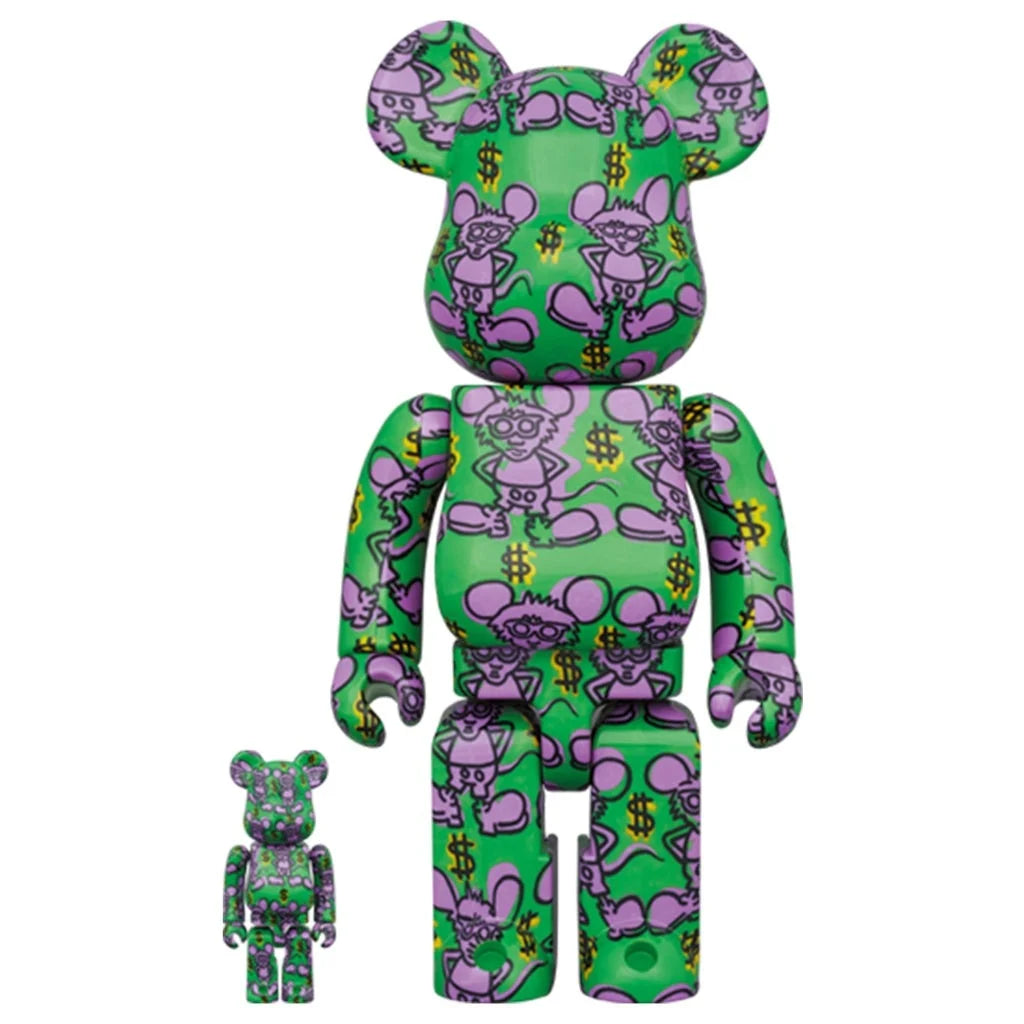 400 % und 100 % Bearbrick-Set – Keith Haring v11