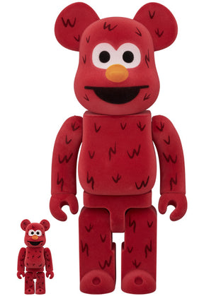 400% & 100% Bearbrick Set - Elmo (Flocked)